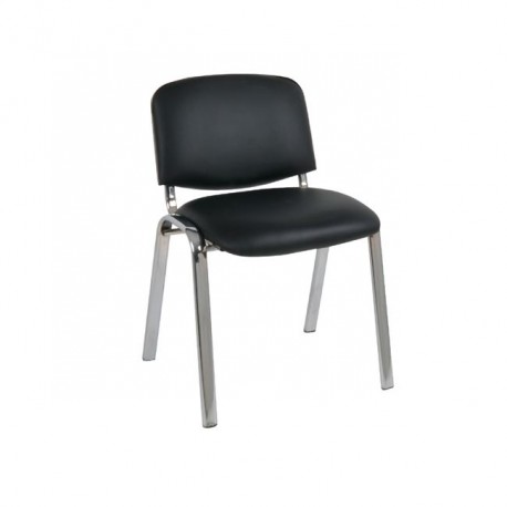 ΕΟ550,10 SIGMA Καρέκλα Χρώμιο/PVC Μαύρο