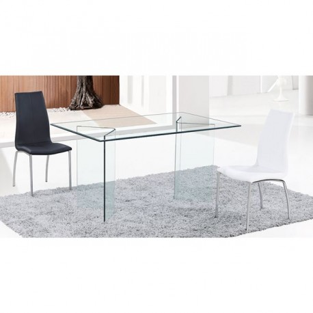 ΕΜ727 GLASSER Clear Τραπέζι γυαλί 12mm 150x90x75cm