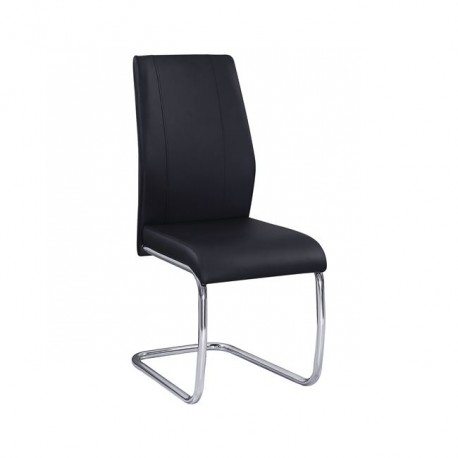 ΕΜ913,1 TULIP Καρέκλα Χρώμιο/PU Μαύρο
