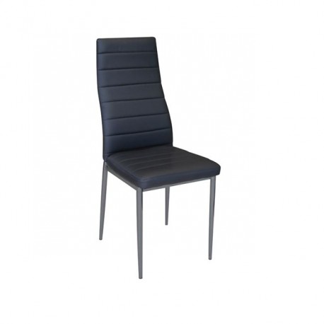 ΕΜ966,36 JETTA Καρέκλα PVC Μαύρο/Βαφή Γκρι (Συσκ.6)