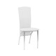 ΕΜ906,1 VILLA Καρέκλα Χρώμιο/Pu Άσπρο