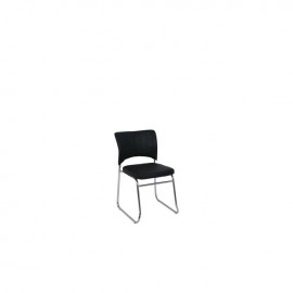 ΕΟ554,W VENUS Καρέκλα Χρώμιο/Pu Μαύρο