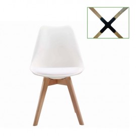 ΕΜ136,10 MARTIN Καρέκλα PP Λευκό (Ξύλινο πόδι-Metal cross)