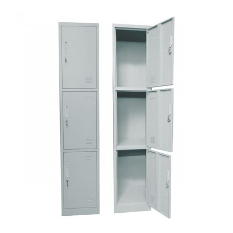 Ε6006,1 LOCKER 3 θεσ.Μεταλλικό 38x45x185cm Γκρι