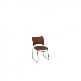ΕΟ554,3W VENUS Καρέκλα Χρώμιο/Pu Καφέ