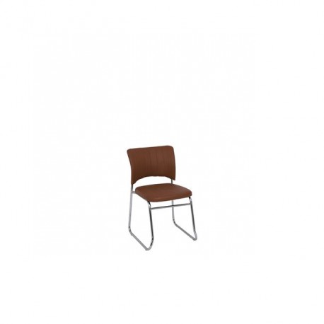 ΕΟ554,3W VENUS Καρέκλα Χρώμιο/Pu Καφέ