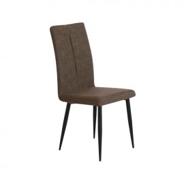 ΕΜ761,3 MINA Καρέκλα Μεταλλική Μαύρη/Ύφασμα Σκ.Καφέ