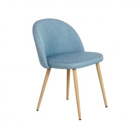 ΕΜ762,3 BELLA Καρέκλα Μεταλλική Βαφή Φυσικό/Ύφασμα Light Blue