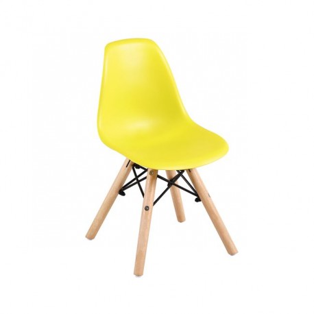 ΕΜ123,ΚY ART Wood Kid Καρέκλα PP Κίτρινο