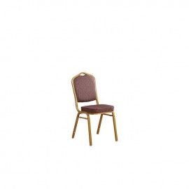 ΕΜ513,9 HILTON Καρέκλα Μεταλλική Gold/Ύφασμα Καφέ