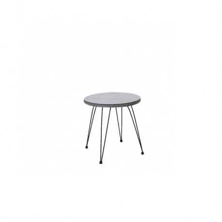 Ε244,Τ1 SALSA Τραπέζι Φ52cm Μεταλ.Μαύρο/Wicker Γκρι