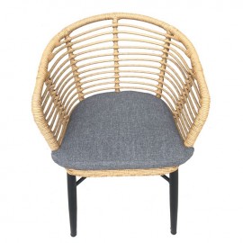 Ε259,1 SALSA Alu STACK Πολυθρ. Στοιβαζόμενη Μαύρη/Wicker Φυσικό, Μαξ.Γκρι