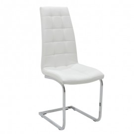 029-000004 Καρέκλα Darrell μεταλλική χρωμίου PU λευκό