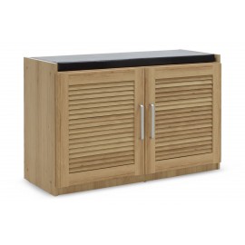 123-000059 Παπουτσοθήκη-Σκαμπώ Crispy 9 ζεύγων χρώμα sonoma με μαξιλάρι 94x34,5x60εκ