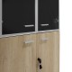 069-000022 Ντουλάπα γραφείου με γυάλινες πόρτες Lotus χρώμα φυσικό - ανθρακί 80x40x200εκ