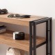 071-000587 Κονσόλα PWF-0241 χρώμα πεύκου-μαύρο 140x35x80εκ