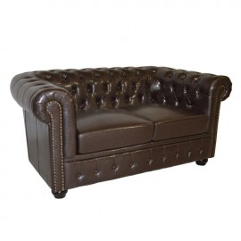 ΚΑΝΑΠΕΣ 2ΘΕΣΙΟΣ T.CHESTERFIELD HM3010.01 ΤΕΧΝΟΔΕΡΜΑ ΣΚΟΥΡΟ ΚΑΦΕ