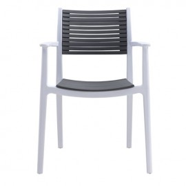 Ε350,12 AKRON Πολυθρόνα PP Άσπρο/Γκρι