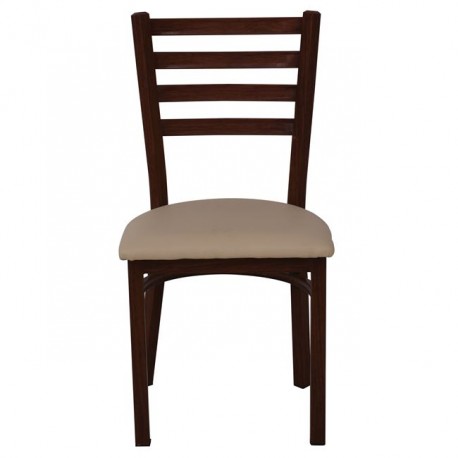 Ε5163,1 NATURALE Steel Καρέκλα Καρυδί/PU Μπεζ