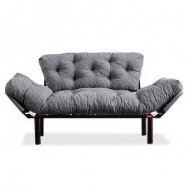 071-000662 Καναπές κρεβάτι PWF-0018 2θέσιος με ύφασμα χρώμα γκρι 155x73x85cm