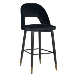 ΣΚΑΜΠΟ ΜΠΑΡ HARPER HM8526.04 ΒΕΛΟΥΔΟ ΜΑΥΡΟ ΜΕ ΜΕΤΑΛΛΙΚΟ ΣΚΕΛΕΤΟ 50Χ49Χ108Υ εκ.