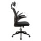 090-000010 Καρέκλα γραφείου διευθυντή Ergoline pakoworld με ύφασμα mesh χρώμα μαύρο