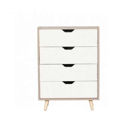 Ε746,1 ALINA Συρταριέρα 4-Σ 56x29x77cm Sonoma/Άσπρη