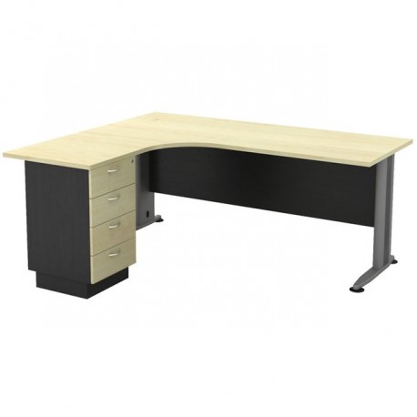 ΕΟ995L Γραφείο SUPERIOR COMPACT -Αρ- 180x70/150x60cm DG/Beech