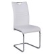 ΕΜ914,1 CROFT Καρέκλα Χρώμιο/PU Άσπρο