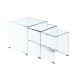 ΕΜ725,1 GLASSER Clear Set-3 Τραπεζάκια γυαλί 10mm 42x42x42cm