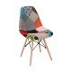 ΕΜ123,8 ART Wood Καρέκλα PP, Ύφασμα Patchwork
