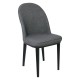ΕΜ164,2 TEX Καρέκλα Μεταλλική Βαφή Μαύρη/Linen Pu Ανθρακί