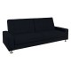 Ε9569,8 MOBY Καναπ.Κρεβάτι Ύφασμα Μαύρο 217x80x81cm