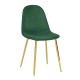 ΕΜ907,3GV CELINA Καρέκλα Μεταλλική Χρυσό, Velure Πράσινο
