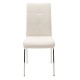 029-000070 Καρέκλα Ariadne pakoworld μεταλλική χρωμίου με pu λευκό