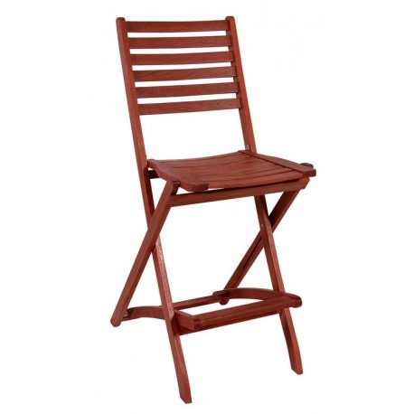 C3045-AR  Ξύλινο Πτυσσόμενο Σκαμπό ,Red Shorea ,59 x 70 x 75cm(Ύψος Καθίσματος)