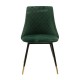 096-000012 Καρέκλα Giselle pakoworld μεταλλική μαύρη με ύφασμα βελουτέ πράσινο