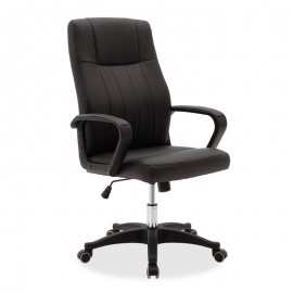 090-000012 Καρέκλα γραφείου διευθυντή Roby pakoworld με pu χρώμα μαύρο