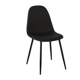 ΕΜ907,4ΜP CELINA Καρέκλα Μεταλλική Μαύρη, Pvc Μαύρο