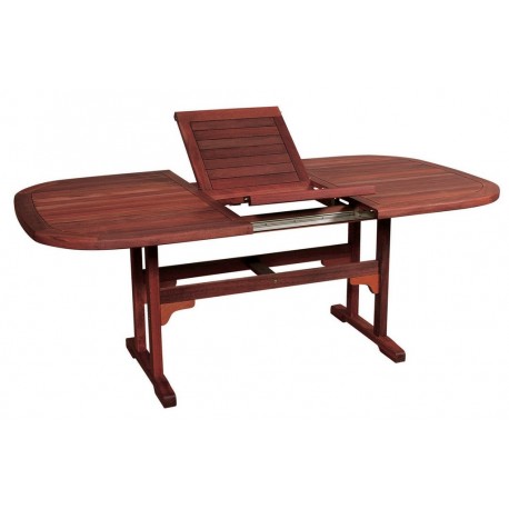 203467 Οβάλ Επεκτεινόμενο τραπέζι Red Shorea ,140 + 40 = 180 x 80 x 75(H)cm