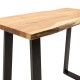 113-000007 Τραπέζι μπαρ-κονσόλα Miles pakoworld μασίφ ξύλο χρώμα καρυδί-πόδι μέταλλο μαύρο 120x53x97εκ
