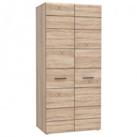 TO-SOLO2D Ντουλάπα Solo 91x58x197 Sonoma με λεπτομέρειες Wenge και MDF Καμπυλωτό τελείωμα στις πόρτες TO-SOLO2D