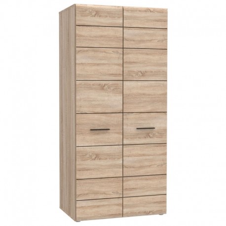 TO-SOLO2D Ντουλάπα Solo 91x58x197 Sonoma με λεπτομέρειες Wenge και MDF Καμπυλωτό τελείωμα στις πόρτες TO-SOLO2D