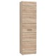 TO-SOLOHALLC Ντουλάπα Εισόδου Solo 55x34x197 Sonoma με λεπτομέρειες Wenge και MDF Καμπυλωτό τελείωμα στις πόρτες TO-SOLOHALLC