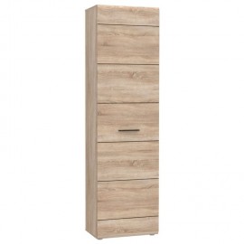 TO-SOLOHALLC Ντουλάπα Εισόδου Solo 55x34x197 Sonoma με λεπτομέρειες Wenge και MDF Καμπυλωτό τελείωμα στις πόρτες TO-SOLOHALLC