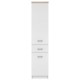 TO-TOPREG2D1SW Ντουλάπα Top Mix 40x33x183 WH, Λευκή-Σονόμα, με 2 Πόρτες και Συρτάρι, Ιδανική για Είσοδο TO-TOPREG2D1SW