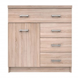 TO-TOP1D4S Top Mix Κομότα 80x33x85 με 4 συρτάρια και ένα ντουλάπι Sonoma TO-TOP1D4S