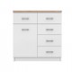 TO-TOP1D4SW Top Mix Κομότα 80x33x85 με 4 συρτάρια και ένα ντουλάπι λευκό με Sonoma TO-TOP1D4SW