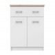 TO-TOP2D1S60W Κομότα Top Mix 60x33x85, Λευκό-Σονόμα, 2 ντουλάπια και 1 συρτάρι κατάλληλο για είσοδο . TO-TOP2D1S60W