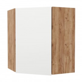 SO-SVU60 Επιτοίχιο γωνιακό ντουλάπι κουζίνας Soft. Χρώμα Λευκό με βελανιδιά. Διαστάσεις 60x60x72,8. SO-SVU60
